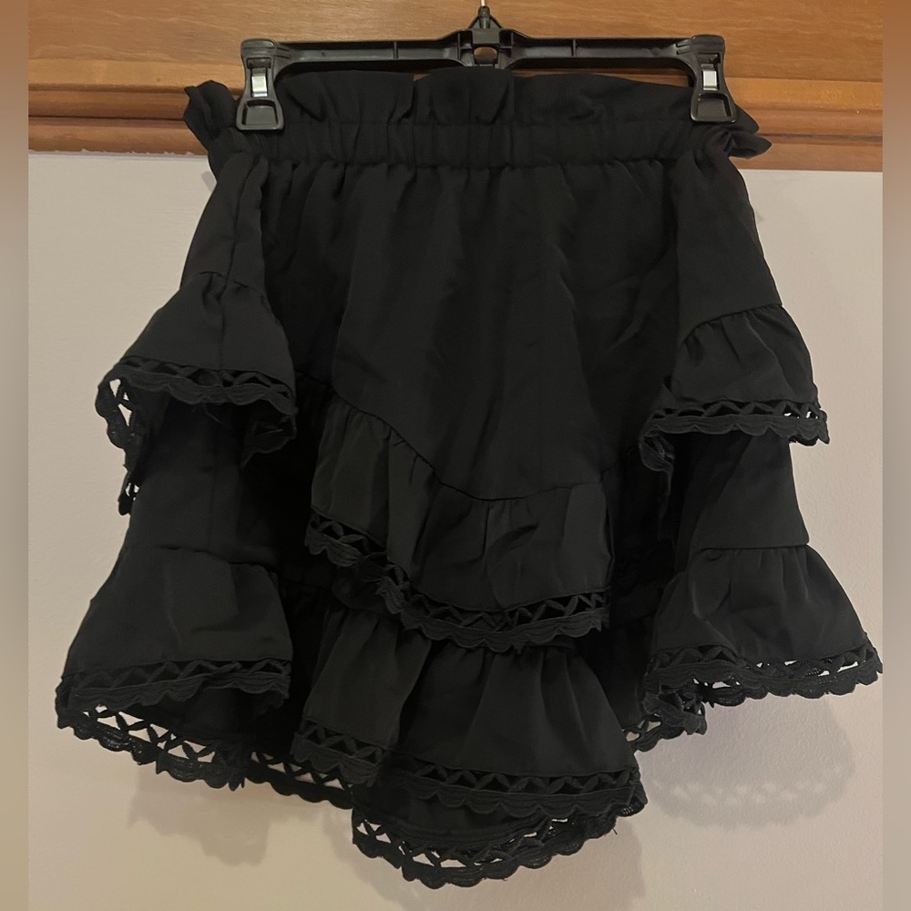 Black lace shorts